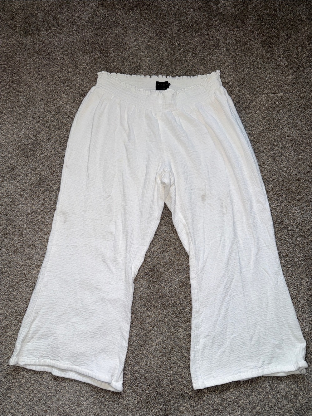 Hatch White Textured Wide-Leg Lounge Pants